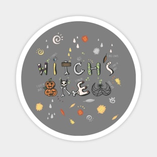 Witch's Brew Doodle Text Magnet